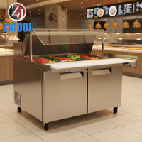Table de préparation réfrigérée pour salades/sandwichs avec porte pleine de 48 pouces