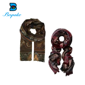 Women's Plum Feathers Tapestry Ethnic <strong>Paisley</strong> Pattern Long Thick Soft <strong>Pashmina</strong> <strong>Scarf</strong> Winter Style Cashmere Feel Shawl - Product Image 1