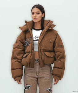 Veste matelassée OEM en gros pour <span class=keywords><strong>femme</strong></span>, design bulle, doublure polaire, grande taille, respirante, manteau pour <span class=keywords><strong>femme</strong></span> - Product Image 2