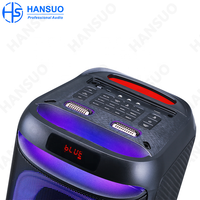 Kualitas Terbaik Dual 8 Inch RGB lampu LED portabel Studio Karaoke speaker Subwoofer USB Radio FM untuk penggunaan luar ruangan