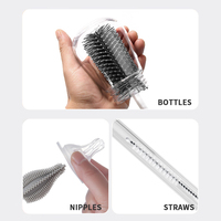 Silikon Baby flasche Nippel Stroh bürste Set Upgrade Gummi Reinigung Waschmaschine Kit für Säugling Schnuller Zitzen Düse