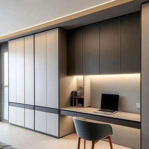 Armario Moderno de Madera de Abedul con 3 <span class=keywords><strong>Cajones</strong></span> y 2 Estantes, Ecológico, Duradero, con Cerradura, Altura Ajustable de 2m-5m, Almacenamiento para Dormitorio y Hogar - Product Image 2