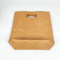 Recyceln Sie untearable Durable Water proof Eco-Friendly Punched Tote Tyvek Dupont Kraft papier Einkaufstasche mit Polyester futter
