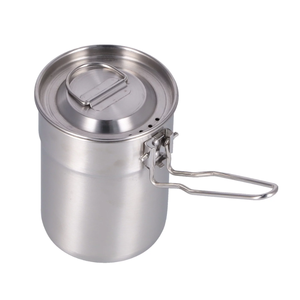 Vaisselle <span class=keywords><strong>universelle</strong></span> en acier inoxydable pour randonnée pique-nique camping-ustensiles de cuisine tasses de voyage avec casserole - Product Image 1
