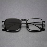 Lunettes de vue photochromiques carrées pour homme, monture en alliage rétro, anti-lumière bleue, avec logo personnalisé, modèle 2025