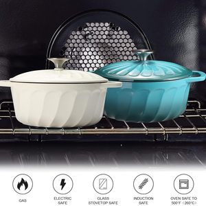 <span class=keywords><strong>Cocotte</strong></span> <span class=keywords><strong>en</strong></span> <span class=keywords><strong>fonte</strong></span> émaillée avec couvercle 3 QT, robuste, compatible four, tous types de cuisinières, antiadhésive, compatible <span class=keywords><strong>induction</strong></span> - Product Image 5