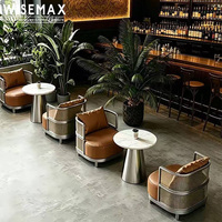 WISEMAX FURNITURE Mobilier commercial moderne et minimaliste, table et chaises en métal, canapé 2 places pour café, restaurant