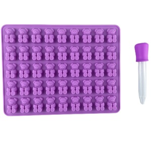 Moule en silicone Proins Gummy Bears pour chocolat, pâtisserie, glaçons, bonbons et gelées - Lot de 3 moules en silicone pour chocolat - Product Image 3