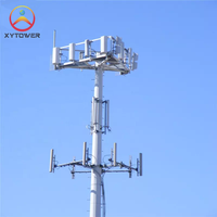 Poteau d'antenne de communication 5G octogonal avec plateforme triangulaire pour télécommunications