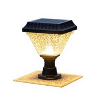 Lampe solaire pour poteau IP65 3.7V télécommandée, à fixer au mur extérieur et à brancher au sol, pour jardin, portail, cour