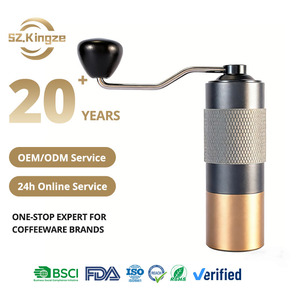 เครื่องบดกาแฟเอสเพรสโซ<span class=keywords><strong>แบบ</strong></span>มือหมุน Kingze พร้อมโลโก้สั่งทำพิเศษ <span class=keywords><strong>แบบ</strong></span>พกพาขนาดเล็ก ใช้ใบมีดรูปกรวย สำหรับใช้ในบ้าน - Product Image 1