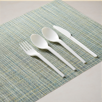 Fourchettes de dîner CPLA écologiques Greenday en gros, fournisseur pour fêtes, couverts jetables CPLA de 6 pouces, couteau, cuillère, fourchette-cuillère