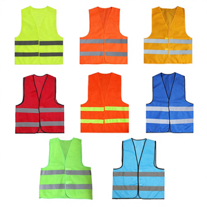 Gilets de sécurité haute visibilité ANSI Classe 2 en polyester respirant, fermeture éclair sur le devant, unisexe, bande réfléchissante haute visibilité de 5 cm, logo personnalisé - Product Image 1