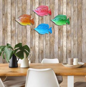 Set of 4 for Outdoor Indoor Coastal Ocean Sea Metal Fish Hanging Wall Art Decor - Product Image 5