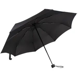 Petit parapluie anti-UV compact super léger de 19 pouces à 8 nervures, mini poche de voyage, ouverture manuelle, avec logo personnalisé