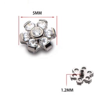 Bijou corporel en titane G23 avec sertissage en forme de fleur, ancre dermique - Cadeau tendance pour mariage, fiançailles, fête