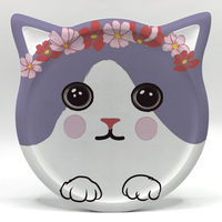 Cadeau de lierre sous-verres en forme de chat imprimés personnalisés mignons sous-verres en céramique à sublimation vierge avec dos en liège