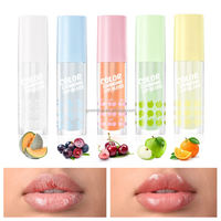 Vente en gros de gloss à lèvres changeant de couleur en fonction de la température, huile à lèvres hydratante longue durée, baume à lèvres aux fruits réactif au PH, étiquette privée