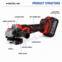 HIERKIN Batterie 18650 de haute qualité pour outils électriques, accessoires pour meuleuses d'angle et outils de ponçage