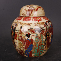 Pot à couvercle Famille-Rose de la période Qianlong de la dynastie Qing, représentant une dame de style étranger, objet d'étude antique, imitation antique