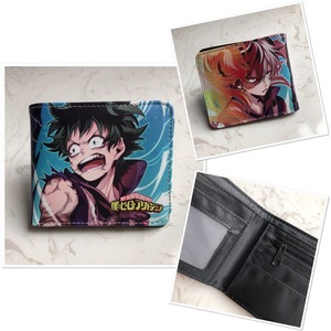36 Design Haute Qualité Anime Mon Héros Izuku Midoriya Personnage Court Portefeuille Fermeture Éclair Coin Poche Carte de Crédit Bourse Comme Cadeau - Product Image 5