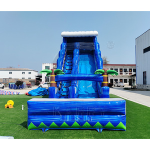 Tobogán Acuático Inflable Comercial de PVC Iridiscente Tropical, Combo de Tobogán y Piscina Gigante con Forma de Palmera para Parque Acuático - Product Image 2