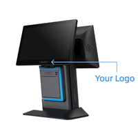 Terminal de point de vente Android LongFly X290 SDK tout-en-un, système de caisse enregistreuse, imprimante, borne de paiement, double écran 15"/10.1", Wi-Fi
