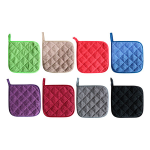 Support de casserole en tissu éponge multicolore, manique de four isolante, tapis isolant thermique, couleur unie, compatible micro-ondes, lavage à la main uniquement - Product Image 2