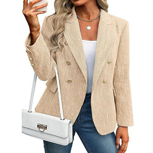Blazer Elegante <span class=keywords><strong>para</strong></span> <span class=keywords><strong>Mujer</strong></span>, Corte Entallado, Tejido de Poliéster, Cierre Cruzado con Botones, Manga Larga, Estilo Formal <span class=keywords><strong>para</strong></span> <span class=keywords><strong>Oficina</strong></span> - Product Image 6