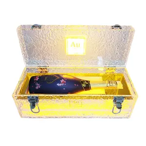 Customized Logo Bar LED GIFT BOX Display LED MIRROR Bottle Presenter Single Wine box