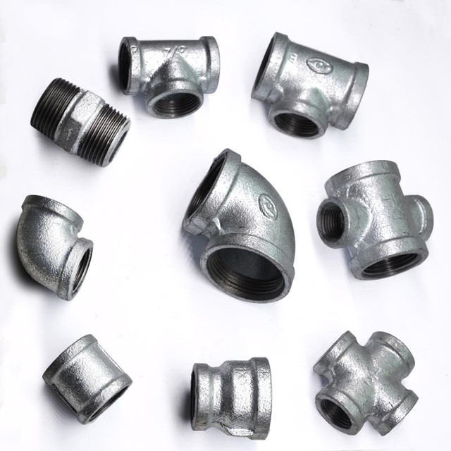 Galvanized Malleable Cast Iron Pipe Fittings Carbon Steel Pipe Nipple Fittings Hot Dipped Galvanized Plumbing Pipe Fittings