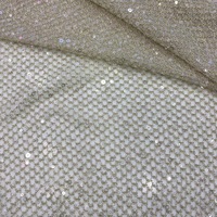 Prêt à Expédier Double Couche Maille Sequin Tissu Broderie Tissu Brodé Métallique Fil D'or Tissu pour Robe Formelle