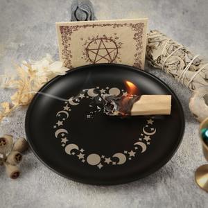 14cm Kattenaltaar Ritueelbord Roestvrijstalen Schaal Gebed Astrologie <span class=keywords><strong>Tarot</strong></span> Houder voor Sage Palo Santo Reiniging Kristaldecoratie - Product Image 3