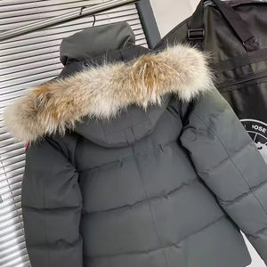 Veste d'hiver pour homme de style classique, de haute qualité, chaude, coupe-vent, en véritable fourrure de coyote, parka canadienne en duvet d'<span class=keywords><strong>oie</strong></span> - Product Image 3
