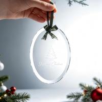 Ornements de Noël en verre transparent HBL en gros, personnalisables avec logo, pendentifs en cristal, décorations suspendues claires