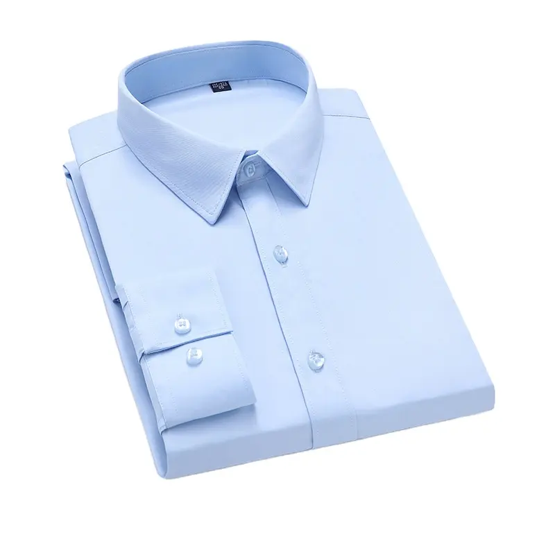 New style bamboo fiber shirt men's shirt solid color elastic non-iron men's dress shirts