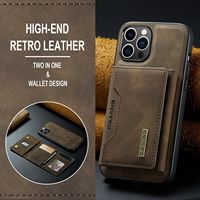 Leyi 2 en 1 étui de téléphone en cuir portefeuille Rfid bloquant le porte-carte d'identité sac d'argent multifonctionnel pour iphone 15 pro porte-cartes portefeuille