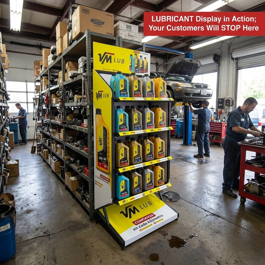 Wholesale Heavy Duty Metal Motor Oil Display Rack 4 Tier Lubricant Engine Oil Stand Automotive Lube Station Merchandiser Fixture — view 2