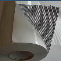 Film perforé à vision unidirectionnelle de 120 microns, vinyle auto-adhésif, imperméable, écologique, résistant aux UV, matériau brillant/mat