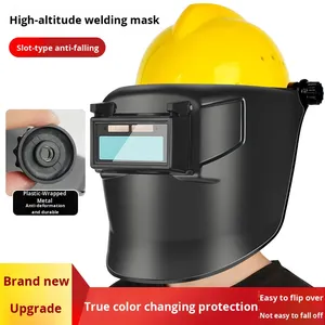 वेल्डिंग मास्क स्वचालित डिमिंग हेड-माउंटेड फुल-फेस एंटी-यूव संरक्षण सौर लिथियम बैटरी संचालित हेलमेट 0.1 देरी नियंत्रण - Product Image 5