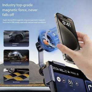 Support de téléphone magnétique flexible en alliage d'aluminium pour véhicules à énergie nouvelle avec aimant puissant et réglage multi-angles - Product Image 5