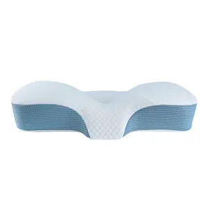 Oreiller cervical en coton tricoté de haute qualité respirant antibactérien soins de la colonne cervicale pour soulager la fatigue oreiller en coton à mémoire de forme