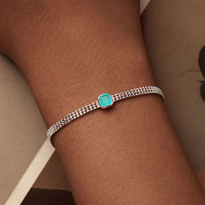 Bracciale di zircone turchese 925 Sterling perline multistrato a catena per donne Design originale delicato <span class=keywords><strong>regalo</strong></span> di alta gioielleria BSB157 - Product Image 1