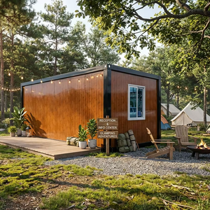 Casa Prefabricada <span class=keywords><strong>Modular</strong></span> Más Barata Estilo Contenedor de Lujo Moderno para Oficina de 10, 20, 40 Pies Módulo de Paquete Plano - Product Image 1