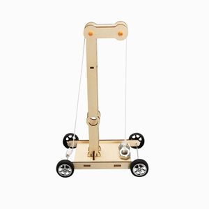 Kit de montage de voiture à gravité en bois OKYN-G5540, jouet éducatif STEM pour l'apprentissage de la physique pour les enfants et les étudiants - Product Image 4