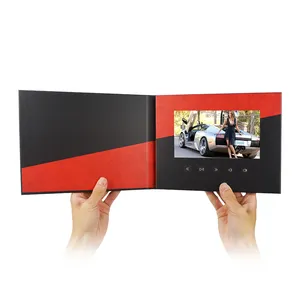 promotional 7 inch lcd display pop up video book blank digital gift card for marketing advertising business wedding