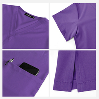 Meilleures ventes : Uniforme médical chirurgical unisexe en polyester à séchage rapide, respirant, col en V, manches courtes, personnalisable pour femmes et hommes