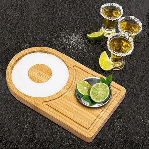 Vassoio in Legno per Sale da Margarita, Contenitore in Bambù per Zucchero e Sale, Accessorio per Barman, per Bicchieri da Cocktail - Product Image 3