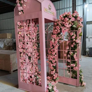 Ideas de Regalos para San Valentín 2023, Instalación Artística Personalizada, Cabina Telefónica Floral, Eventos de Boda, Rosa Artificial, Flor Rosa - Product Image 3