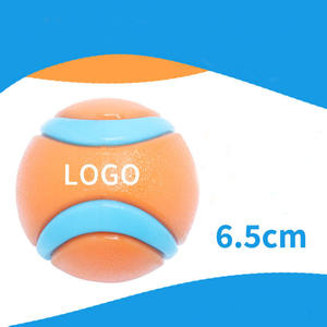 Factory Custom Pet Chew Toy Two Colors Dog Ball Dog Interactive Toy <b>Bite</b> Resistant Teeth-Cleaning Sound Dog Ball - Product Image 1
